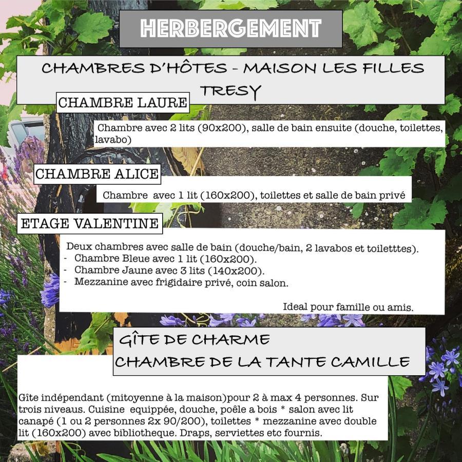 Chambres D Hotes Les Filles Tresy Passenans Exteriör bild